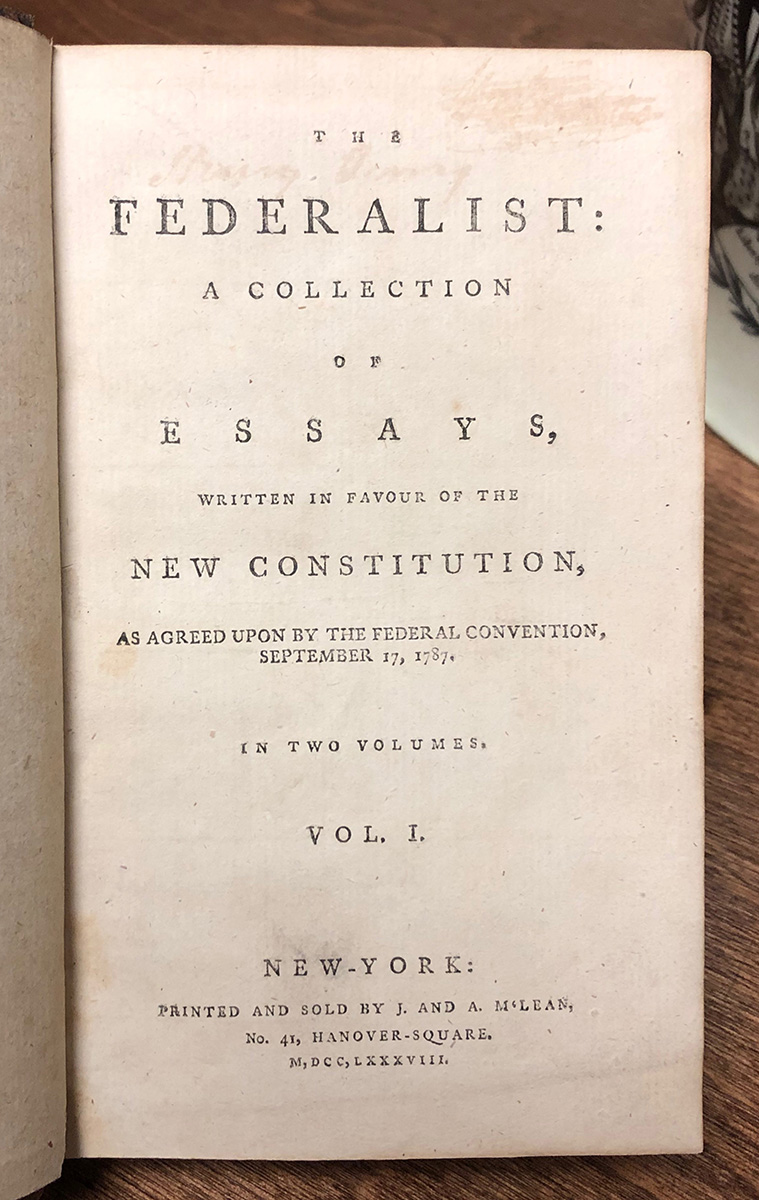 a collection of essays written to support the constitution
