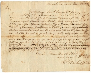 George Washington Handwritten Letter from Presidency for Sale